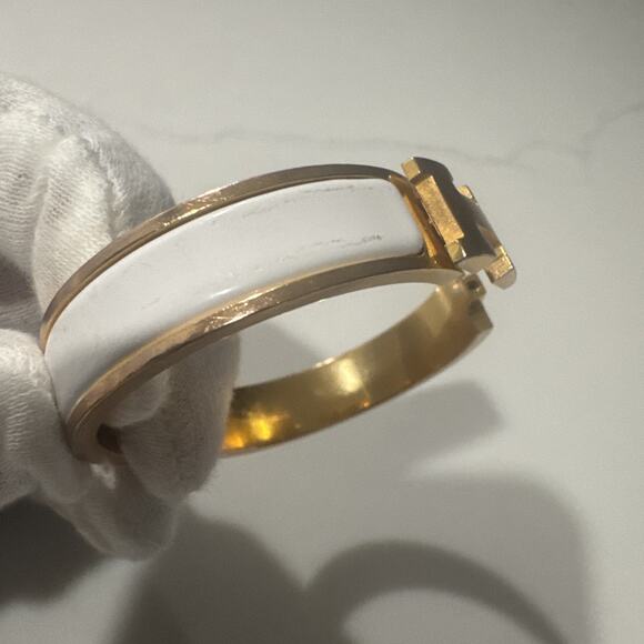 Hermès Clic H Bracelet PM White Enamel – 18k Gold Plated READ - Picture 7 of 16